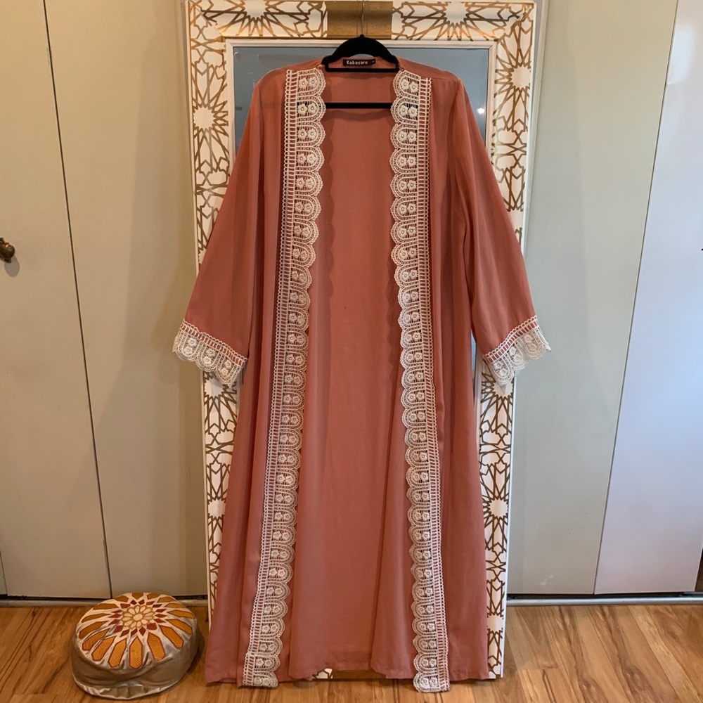 Lace and Pink Chiffon Duster